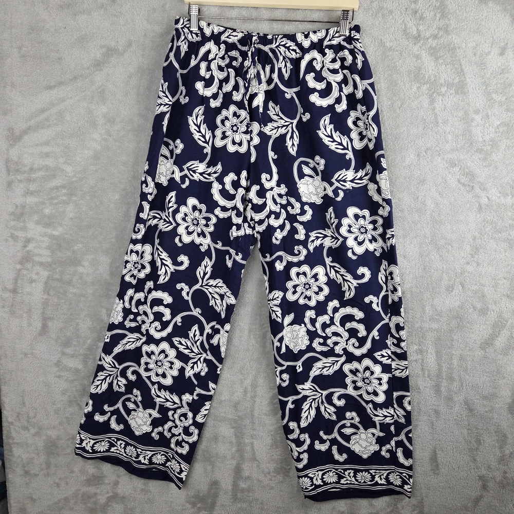 Jantzen Blue and White Wide Leg Pants